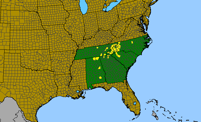 The range of Penstemon smallii